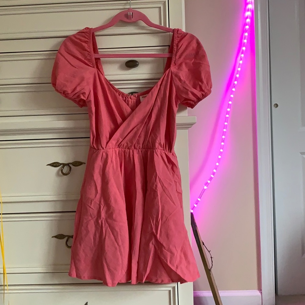 Showpo Coral Kamali Dress Linen - Picture 2 of 4